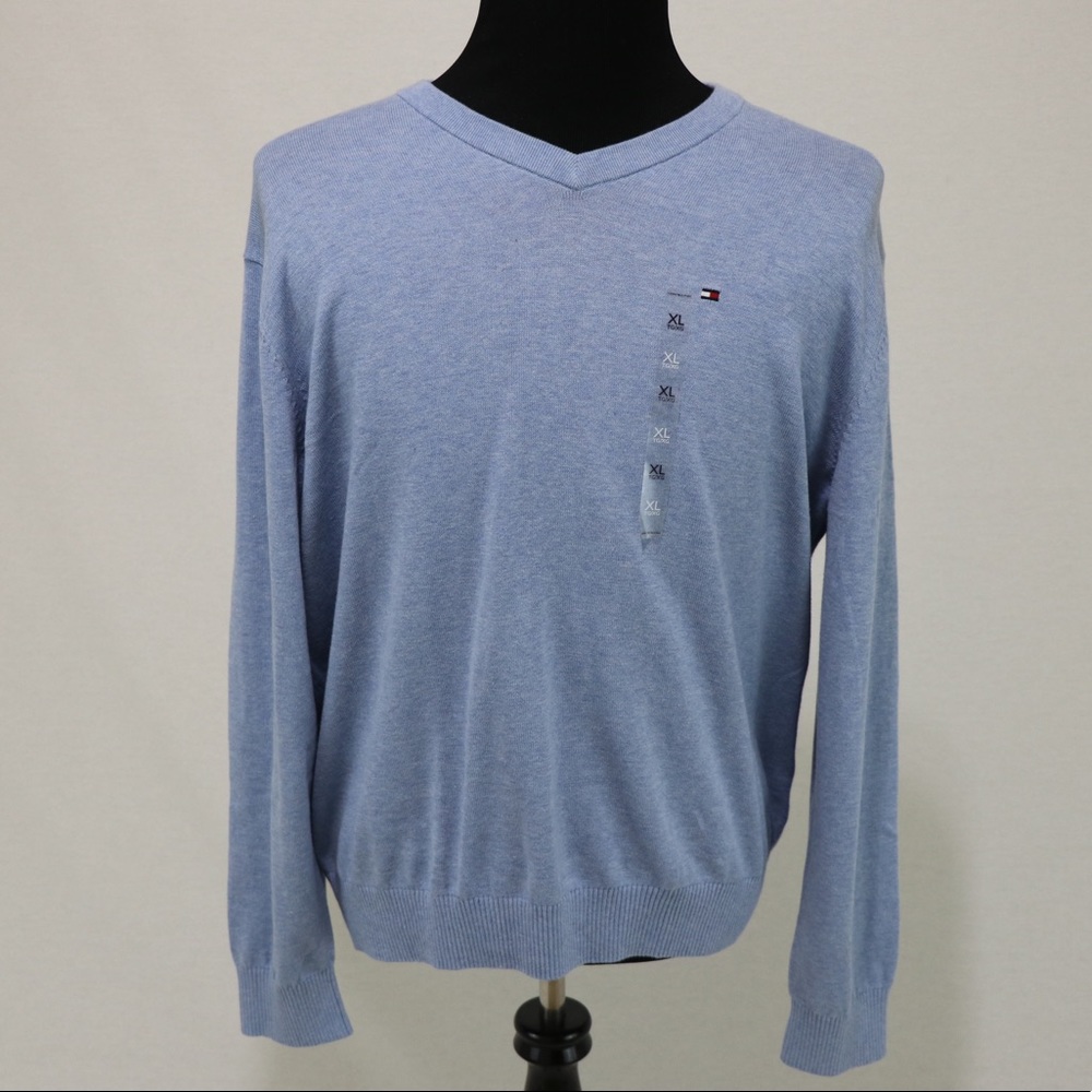 TOMMY HILFIGER Cloud Blue V-Neck X-Large Mens NWT